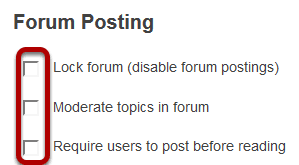 Select forum posting options.