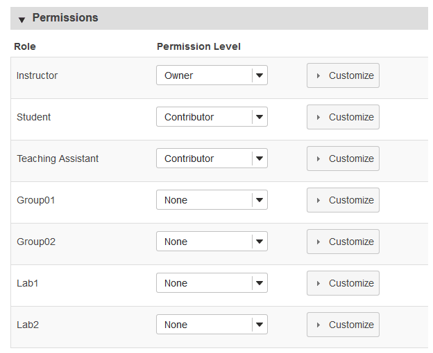Select role permissions.