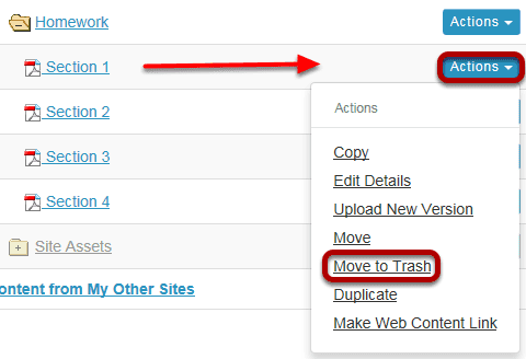Method 2: Click Actions, then Remove.